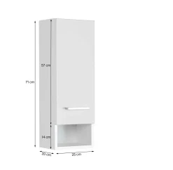 Hängeschrank Ricca 25cm 1 Tür - weiß/hellgrau