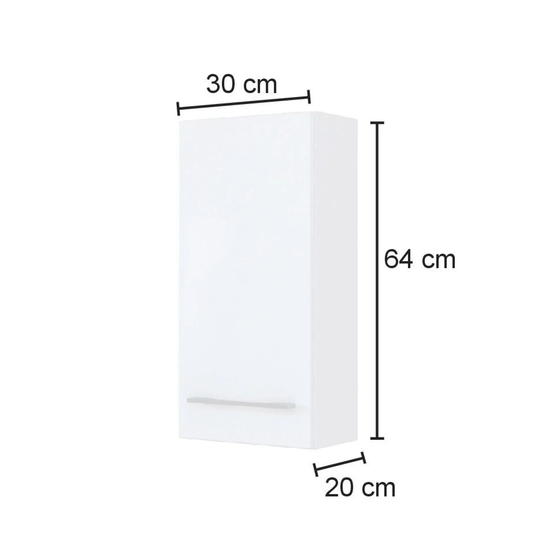 Hängeschrank Sefa 30cm 1 Tür - Eiche/Weiß