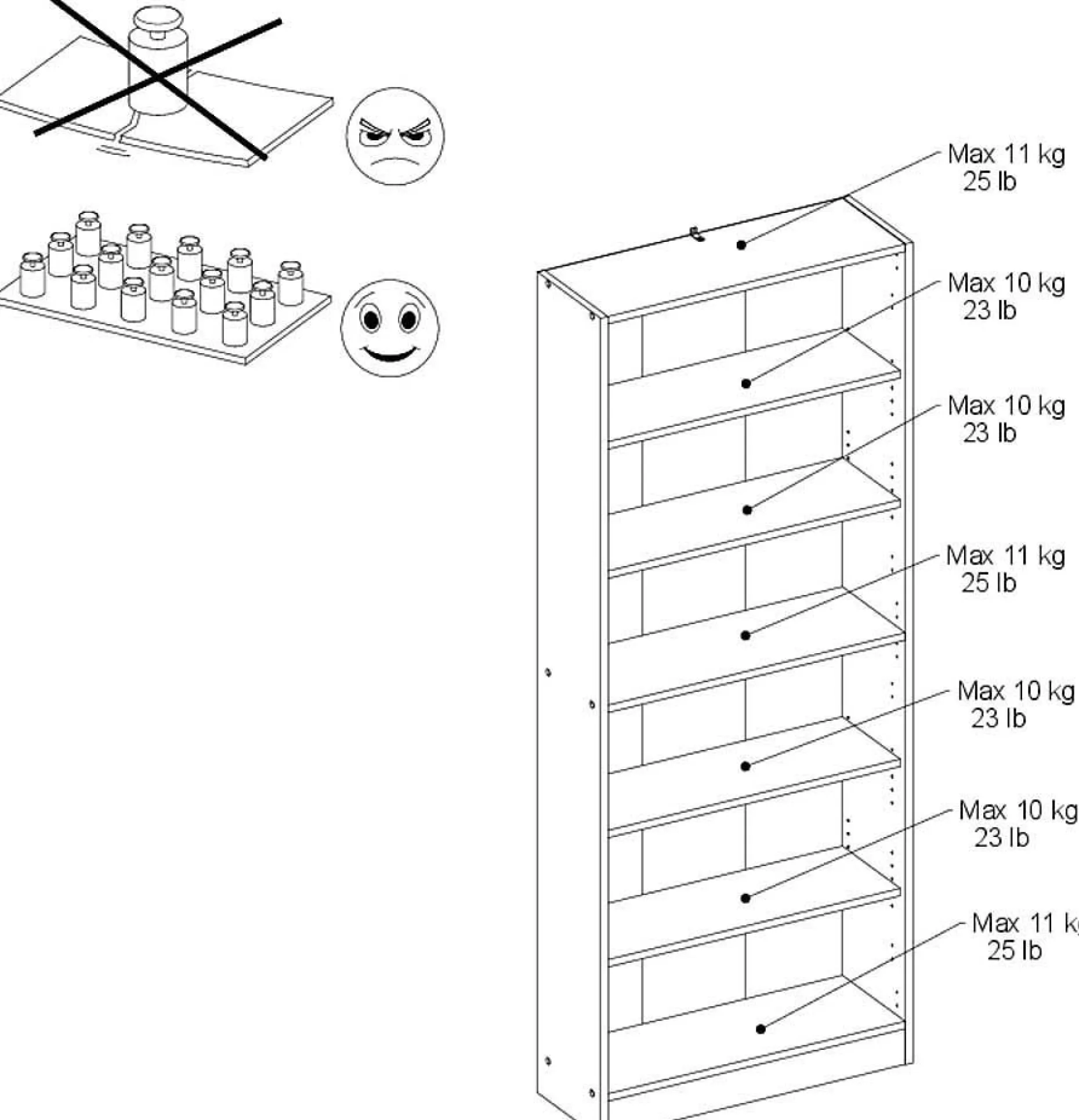 Hobby-Bücherregal 198 cm-5 Fachböden-schwarz