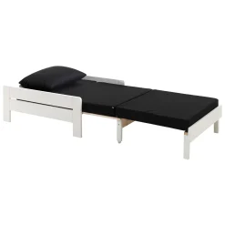 Hochbett Claire 90x200cm mit Bücherregal und Schlafsofa - weiß