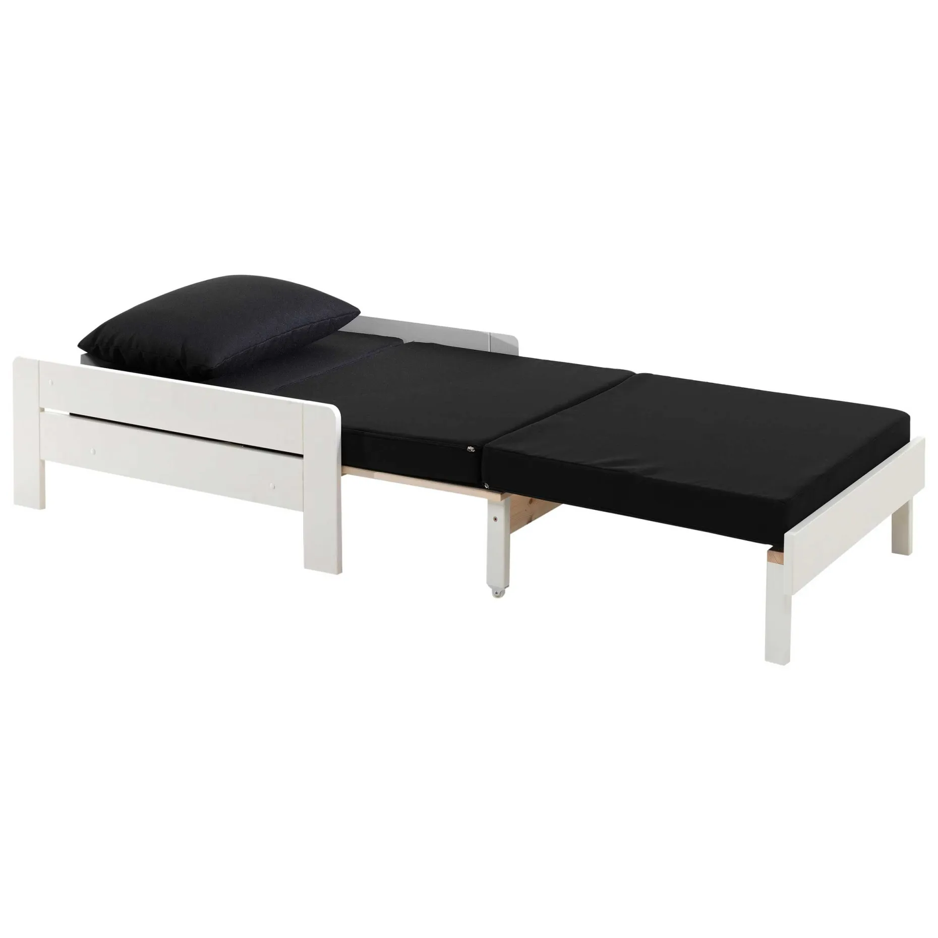 Hochbett Claire 90x200cm mit Bücherregal und Schlafsofa - weiß