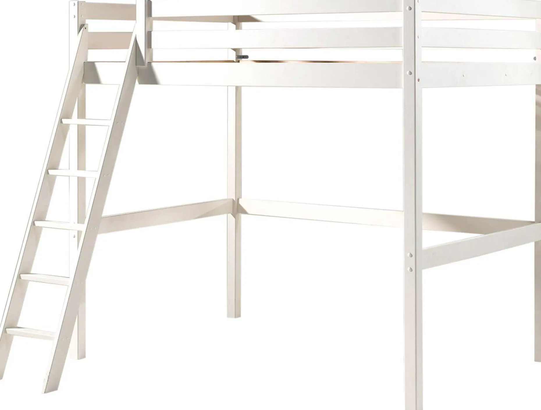 Hochbett Claire 140 x 200cm mit Schreibtisch - weiß