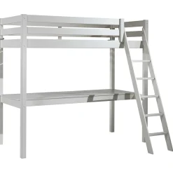 Hochbett Claire 90 x 200cm mit Schreibtisch - weiß