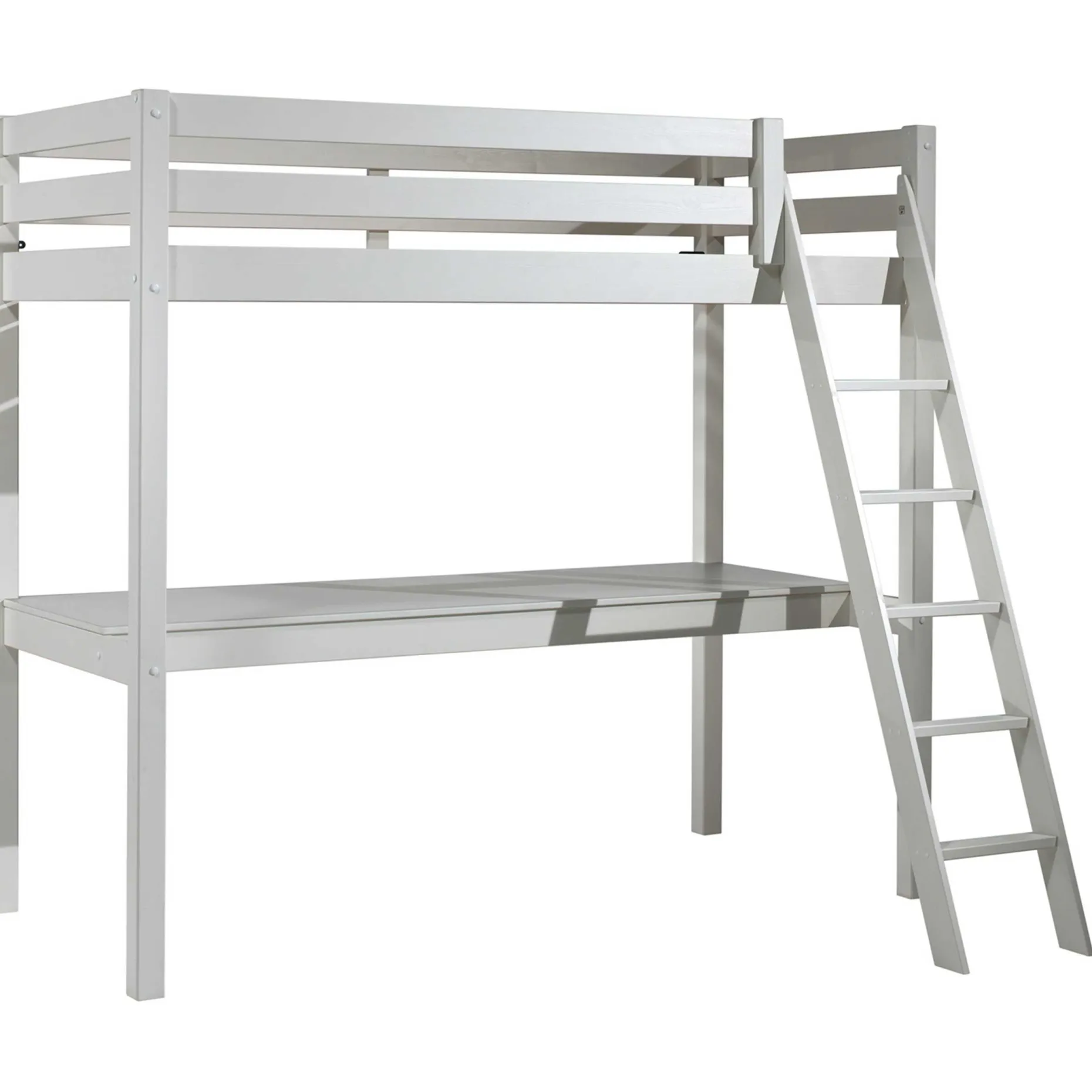 Hochbett Claire 90 x 200cm mit Schreibtisch - weiß