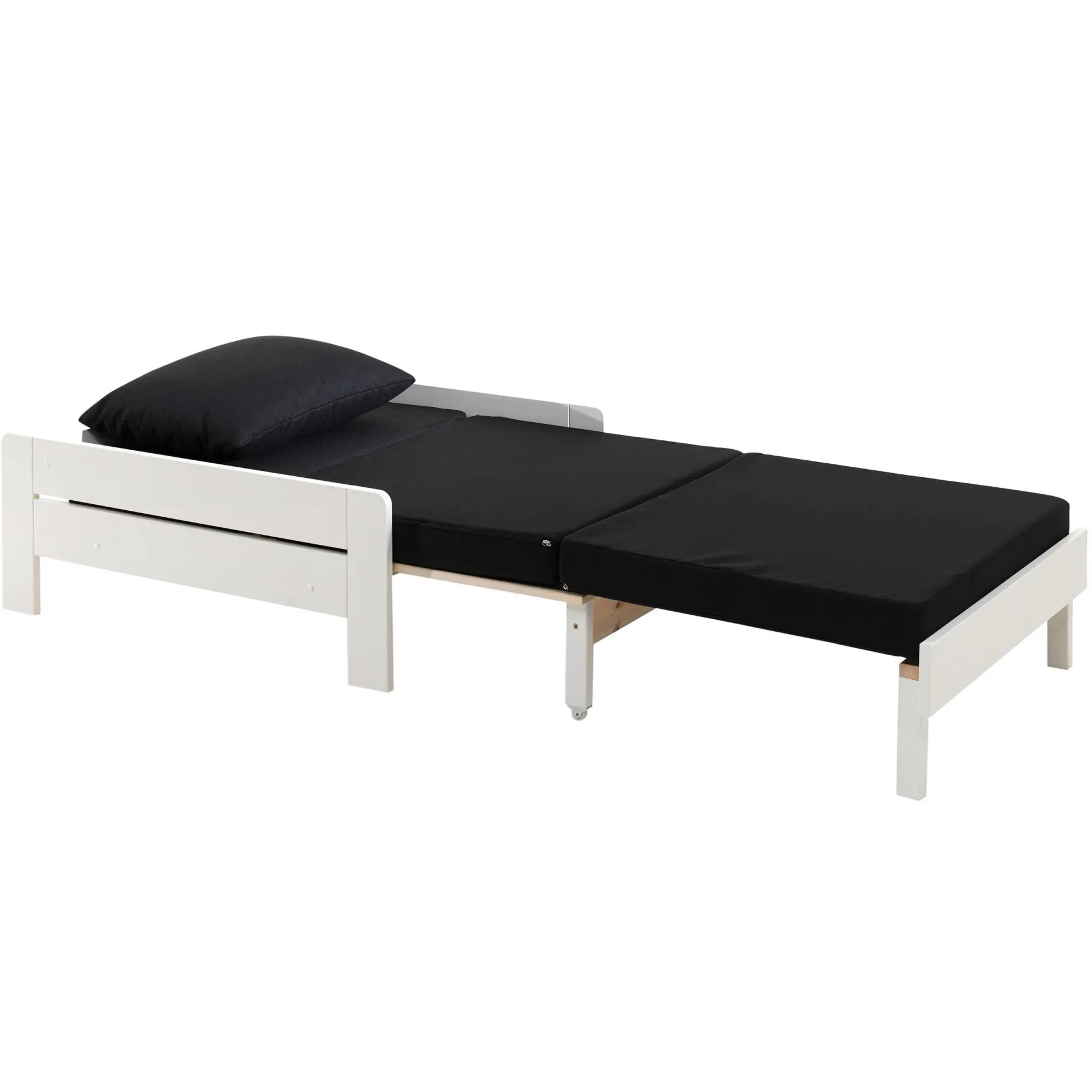 Hochbett Claire 90x200 mit Schlafsofa und Kommode - weiß