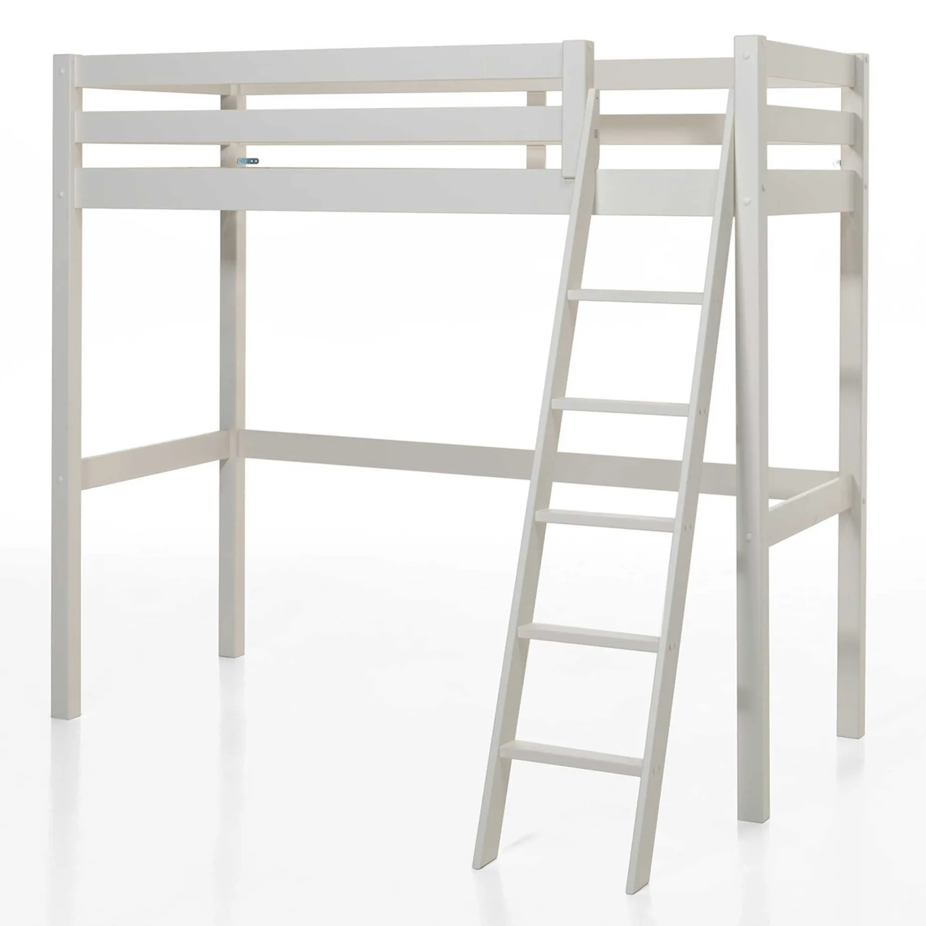 Hochbett Claire 90x200 mit Schlafsofa und Kommode - weiß