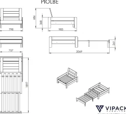 Hochbett Claire 140x200 mit Sitzbett - weiß