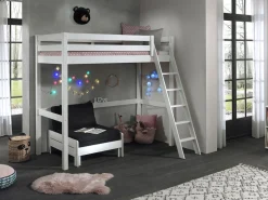Hochbett Claire 90x200 mit Sitzbett - weiß