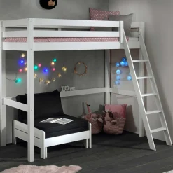 Hochbett Claire 90x200 mit Sitzbett - weiß