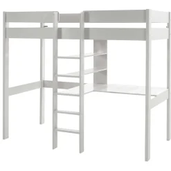 Hochbett Lena mit Schreibtisch - weiß