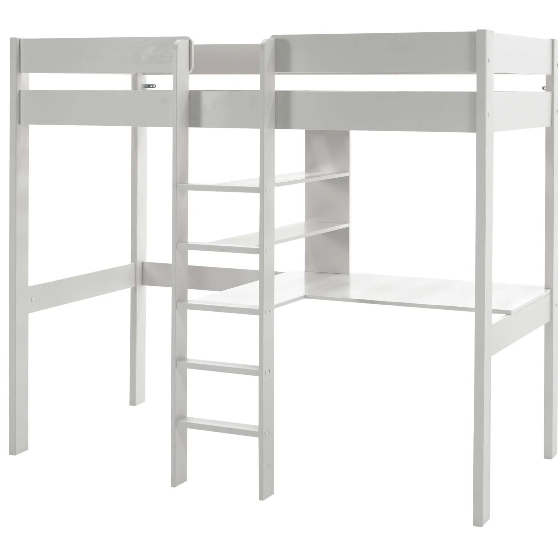 Hochbett Lena mit Schreibtisch - weiß