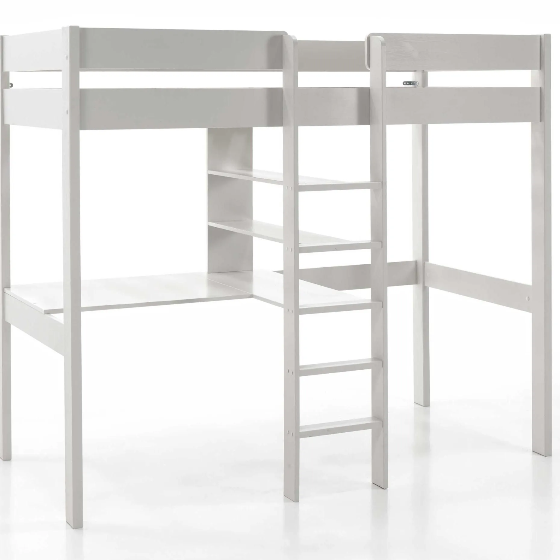 Hochbett Lena mit Schreibtisch - weiß