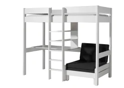 Hochbett Lena mit Schreibtisch und Sofabett - weiß