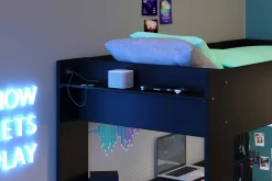 Hochbett mit Schreibtisch Raider 90x200cm - schwarz