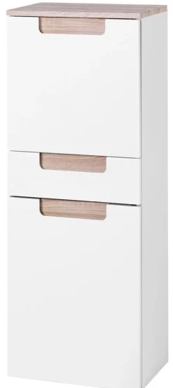Hoher, breiter Schrank Siena 40cm - weiß/braun