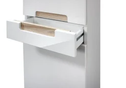 Hoher, schmaler Schrank Siena 40cm - weiß/braun
