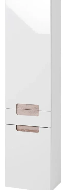 Hoher, schmaler Schrank Siena 40cm - weiß/braun