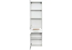 Hoher, schmaler Schrank Siena 40cm - weiß/braun