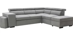PGS Holmes Ecksofa links - Armlehnen verstellbar - dunkel