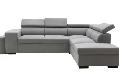 PGS Holmes Ecksofa links - Armlehnen verstellbar - dunkel