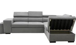 PGS Holmes Ecksofa links - Armlehnen verstellbar - dunkel