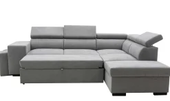 PGS Holmes Ecksofa links - Armlehnen verstellbar - dunkel