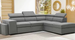 PGS Holmes Ecksofa rechts - Armlehnen verstellbar - dunkel