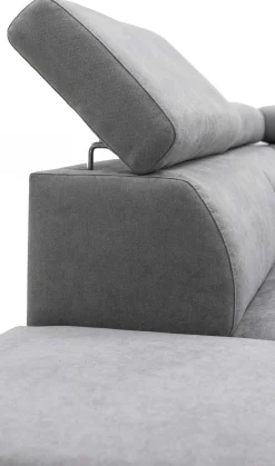 PGS Holmes Ecksofa rechts - Armlehnen verstellbar - dunkel