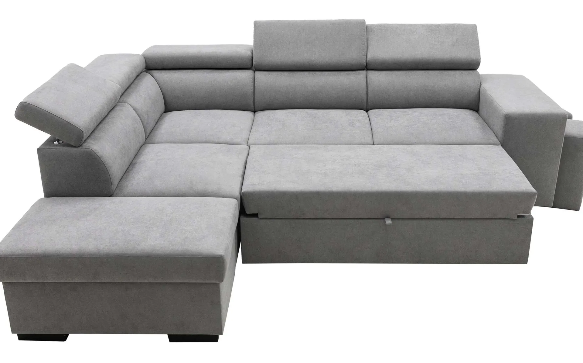 PGS Holmes Ecksofa rechts - Armlehnen verstellbar - dunkel