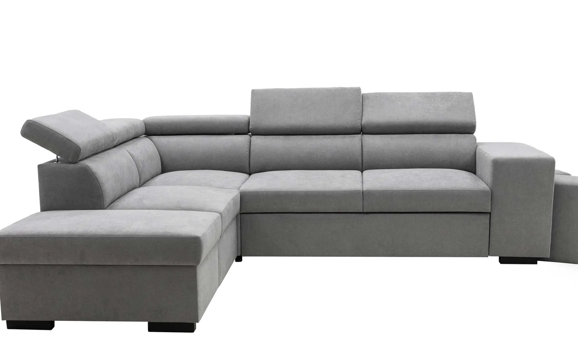 PGS Holmes Ecksofa rechts - Armlehnen verstellbar - dunkel