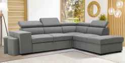 PGS Holmes Ecksofa rechts - Armlehnen verstellbar - dunkel