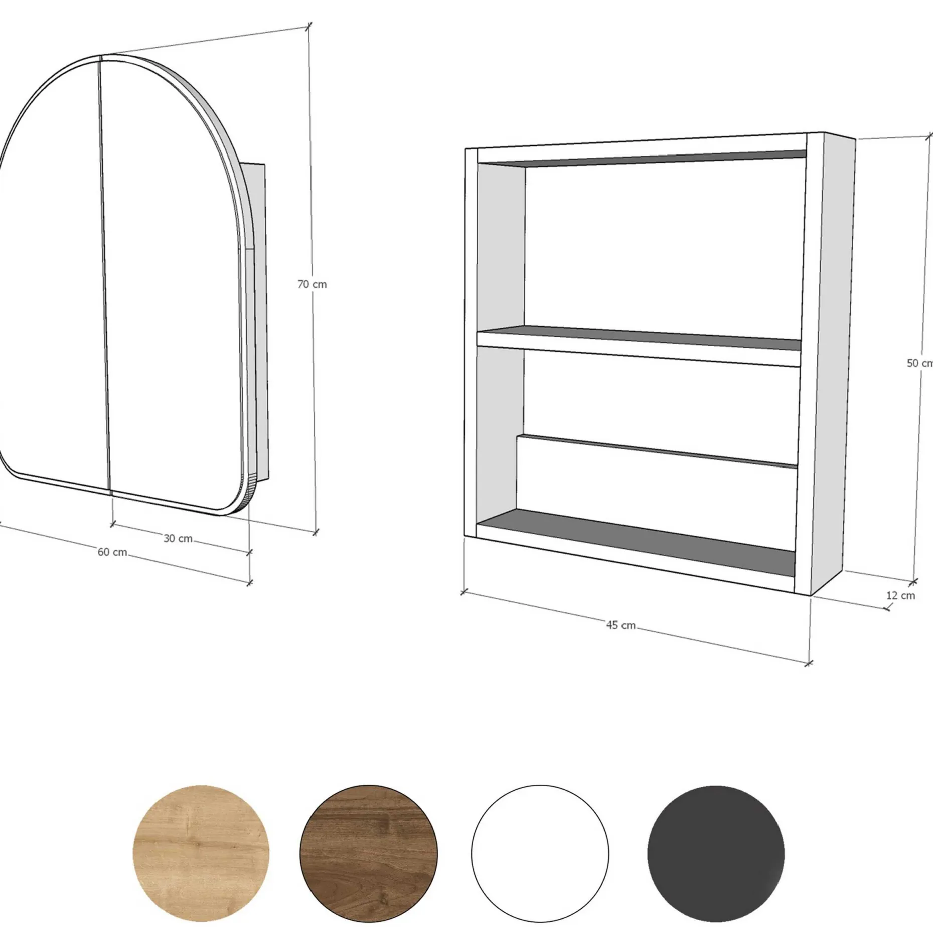 Hope Cabinet Badezimmerschrank | 100 % Hartfaserplatte | Weiß