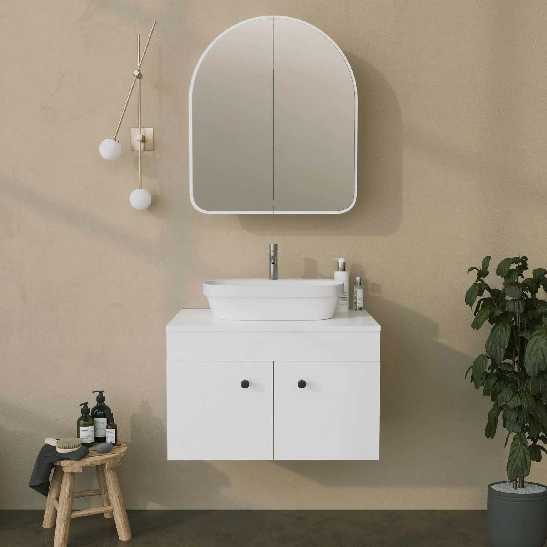 Hope Cabinet Badezimmerschrank | 100 % Hartfaserplatte | Weiß