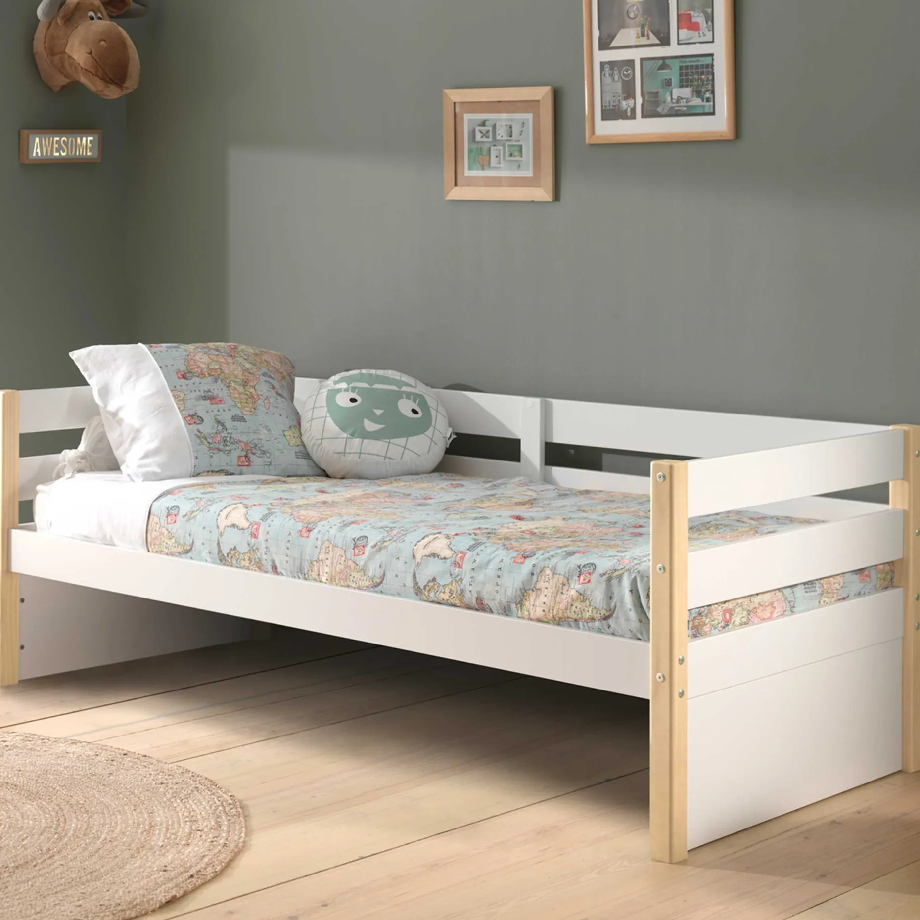 Hüttenbett Maggie 90 x 200 Kiefer - weiß