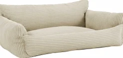 Emob Hundebett Punch - 85x66x29cm - Rippensamt - creme