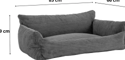 Emob Hundebett Punch - 85x66x29cm - Rippensamt -