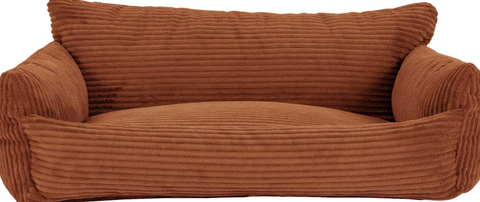 Emob Hundebett Punch - 85x66x29cm - Rippensamt - terracotta