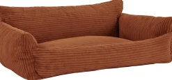 Emob Hundebett Punch - 85x66x29cm - Rippensamt - terracotta