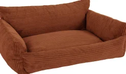 Emob Hundebett Punch - 85x66x29cm - Rippensamt - terracotta