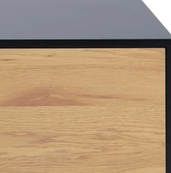 Industrieller Couchtisch Dover 140cm 2 Türen 1 Schublade - Schwarz/Wildeiche