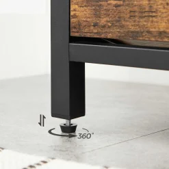 Industrielle Schuhbank für 6 Paare - Stahl/Braun/Schwarz