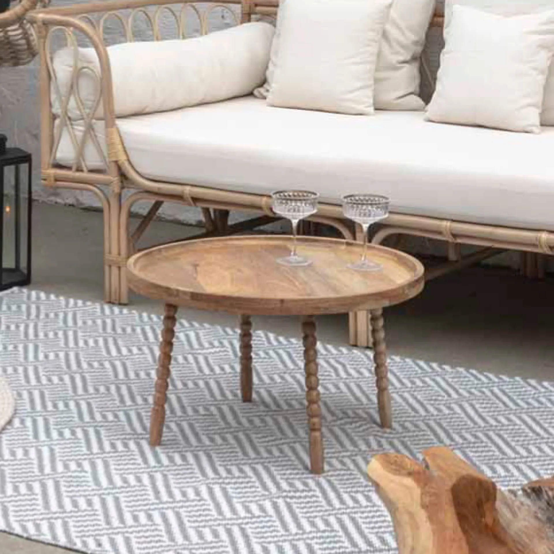 House Nordic Jammu Couchtisch - Mangoholz natur Ø60x35 cm
