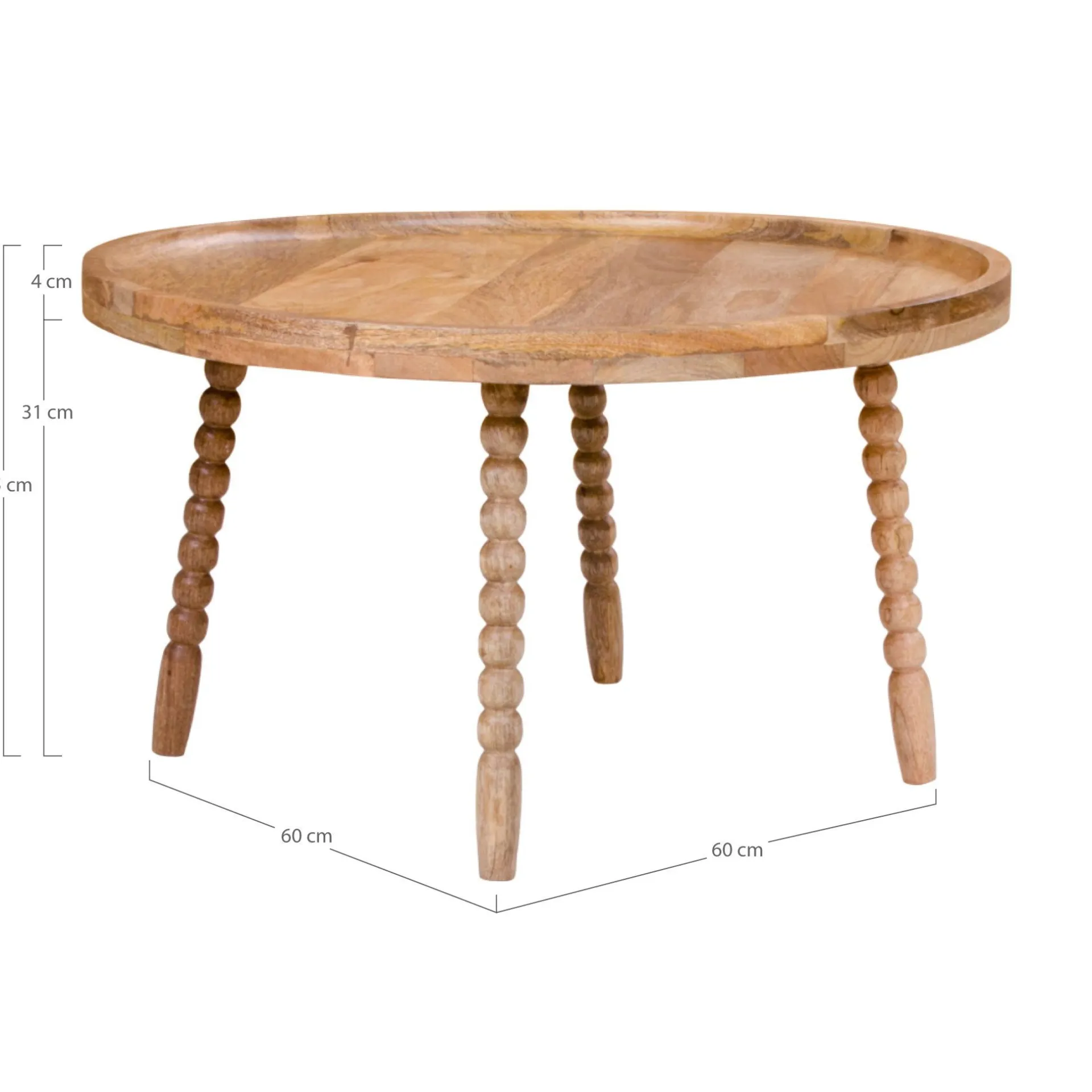 House Nordic Jammu Couchtisch - Mangoholz natur Ø60x35 cm