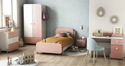 Kinder CBA Janne Schreibtisch 1 Drehtür und 1 Schublade-matt /matt weiß
