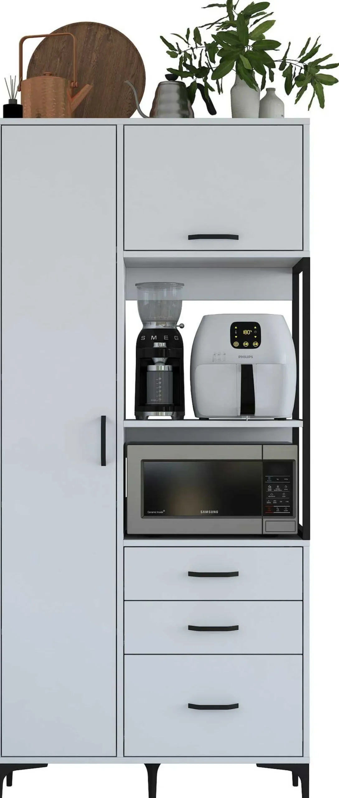 JE112 - 2958 Mehrzweckschrank | 100 % MELAMIN | Weiß
