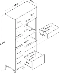 JE112 - 2958 Mehrzweckschrank | 100 % MELAMIN | Weiß