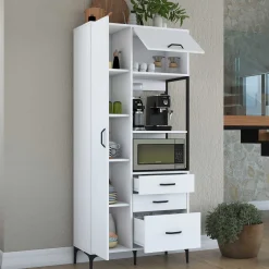 JE112 - 2958 Mehrzweckschrank | 100 % MELAMIN | Weiß