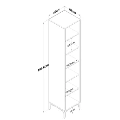 JE111 - 2949 Mehrzweckschrank | 100 % MELAMIN | Weiß