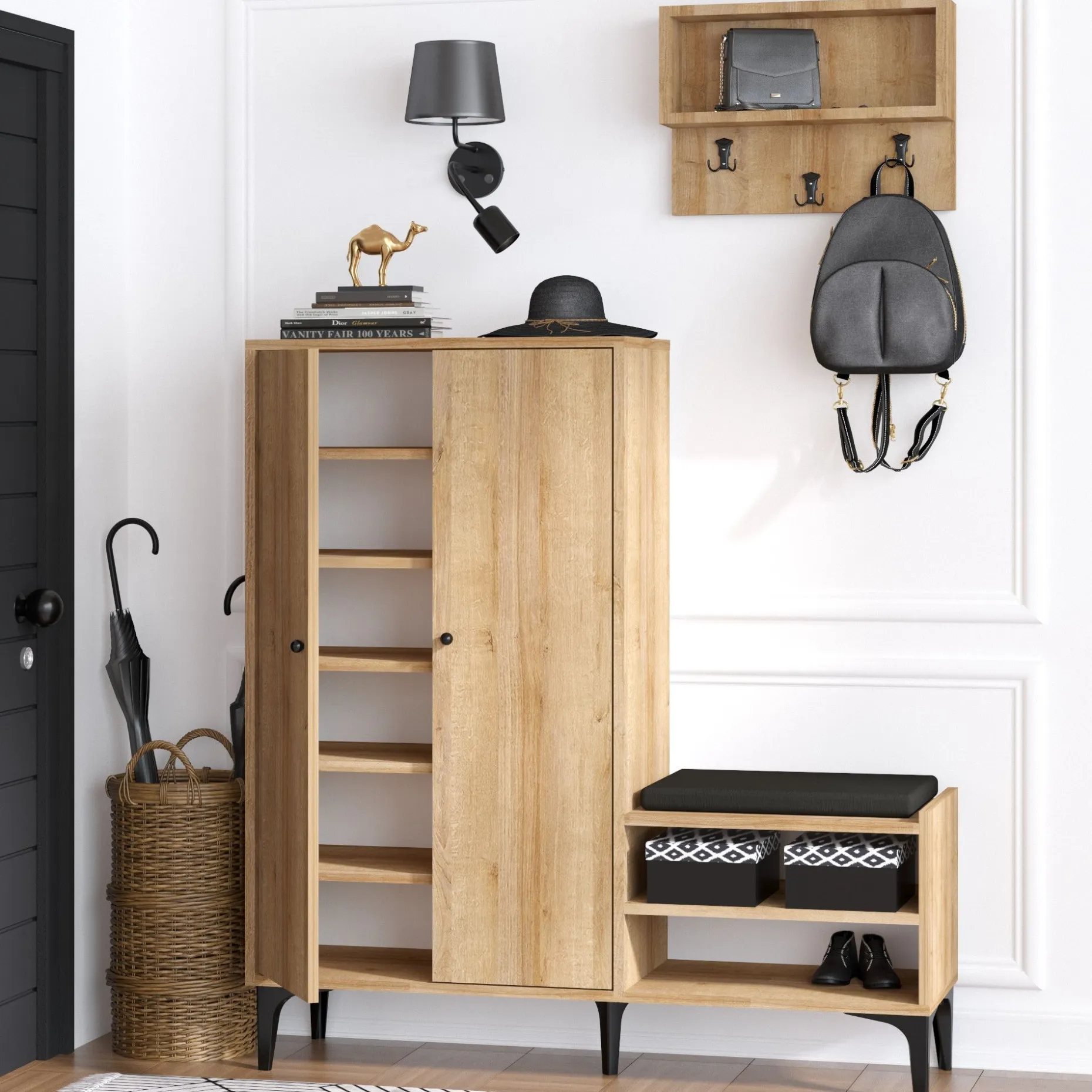 Jess Schuhschrank | 100% MELAMIN | Eiche