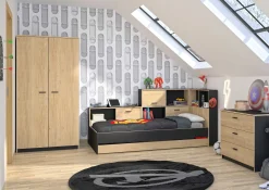 Jugendbett mit Bettkasten und Stauraum Erwan | 90 x 200 cm | Châtaignier-design